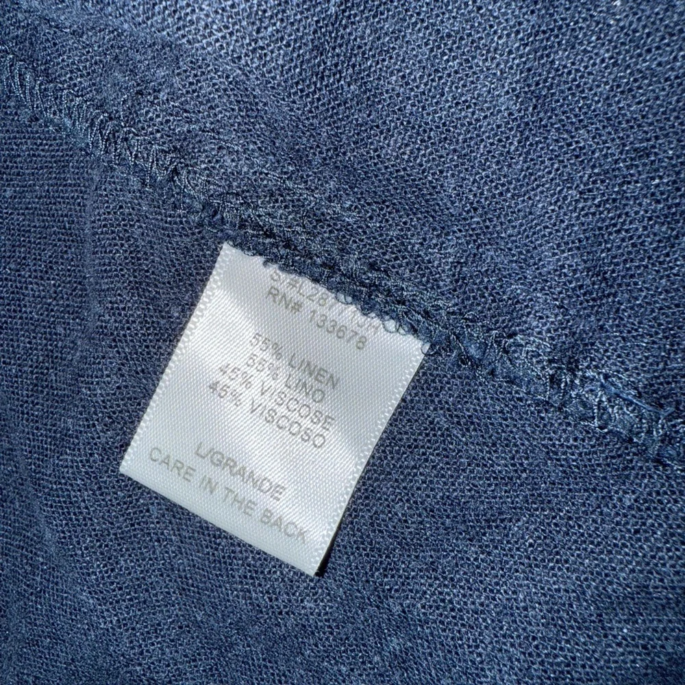 Love Tree Linen Blend Jacket – Navy – Women’s Size Large – Adjustable Waist - Picture 5 of 6